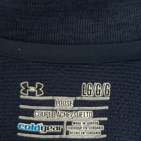 Barely Worn- Men's Underarmour Cold Wear Pullover Sweater Navy Blue Large - Picture 2 of 6